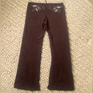 Free People Vintage Brown Embroidered Pant